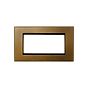 Aged Brass 4 x25mm EM Euro Module Wall Plate with Black Insert  - The Palaces Collection