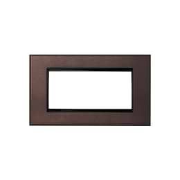 Heritage Bronze 4 x25mm EM Euro Module Wall Plate with Black Insert  - The Palaces Collection