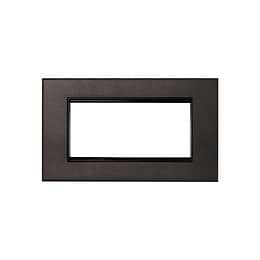Heritage Bronze 4 x25mm EM Euro Module Wall Plate with Black Insert - The Palaces Collection