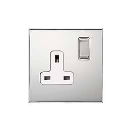 Nickel 1 Gang 13A Double Pole Switched Socket with White Insert  - The Palaces Collection