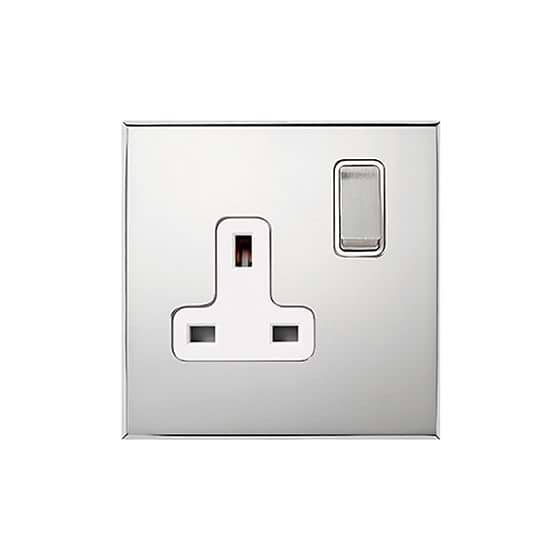 Nickel 1 Gang 13A Double Pole Switched Socket with White Insert - The Palaces Collection