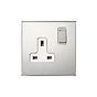 Nickel 1 Gang 13A Double Pole Switched Socket with White Insert - The Palaces Collection
