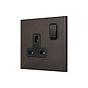 Heritage Bronze 1 Gang 13A Double Pole Switched Socket with Black Insert - The Palaces Collection