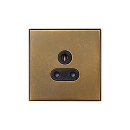 Aged Brass 5A Unswitched Socket with Black Insert  - The Palaces Collection