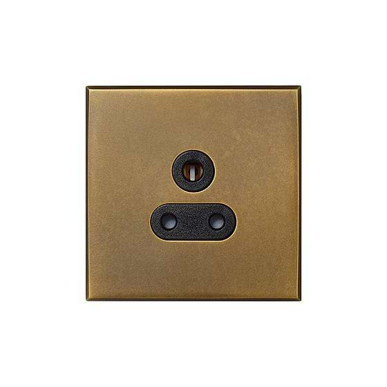 Aged Brass 5A Unswitched Socket with Black Insert  - The Palaces Collection