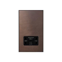 Heritage Bronze 230V/115V Dual Voltage Shaver Socket with Black Insert  - The Palaces Collection