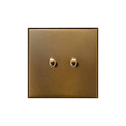 Aged Brass 2 Gang 20A 2 Way Retractive Toggle Switch - The Palaces Collection