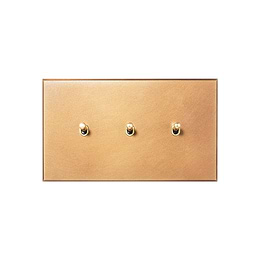 Natural Brass 3 Gang 20A 2 Way Toggle Switch - The Palaces Collection