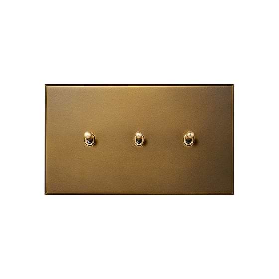 Aged Brass 3 Gang 20A Intermediate Toggle Switch - The Palaces Collection