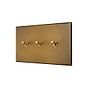 Aged Brass 3 Gang 20A Intermediate Toggle Switch - The Palaces Collection