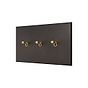 Heritage Bronze 3 Gang 20A 2 Way Retractive Toggle Switch - The Palaces Collection