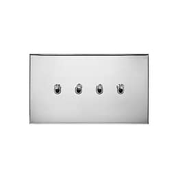 Soho Lighting Nickel 4 Gang 20A 2 Way Retractive Toggle Switch - The Palaces Collection