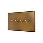 Aged Brass 4 Gang 20A Intermediate Toggle Switch - The Palaces Collection