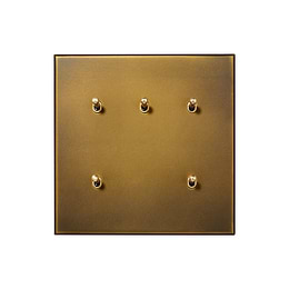 Aged Brass 5 Gang 20A 2 Way Retractive Toggle Switch - The Palaces Collection