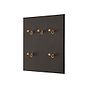 Heritage Bronze 5 Gang 20A 2 Way Retractive Toggle Switch - The Palaces Collection