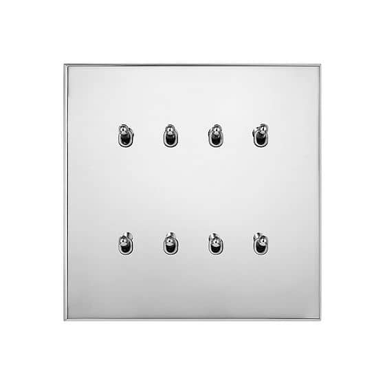 Soho Lighting Nickel 8 Gang 20A 2 Way Retractive Toggle Switch - The Palaces Collection