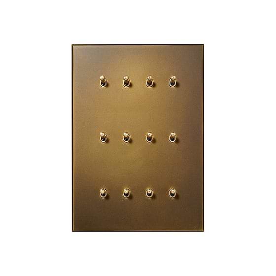 Aged Brass 12 Gang 20A 2 Way Retractive Toggle Switch - The Palaces Collection