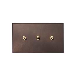 Heritage Bronze 3 Gang 20A Intermediate Toggle Switch - The Palaces Collection