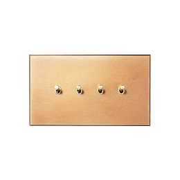 Natural Brass 4 Gang 20A Intermediate Toggle Switch - The Palaces Collection