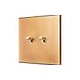 Natural Brass 2 Gang (1x 20A 2 Way, 1x 20A Intermediate) Toggle Switch - The Palaces Collection