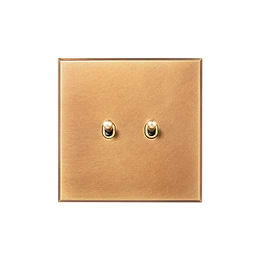 Natural Brass 2 Gang 20A 2 Way Retractive Toggle Switch - The Palaces Collection
