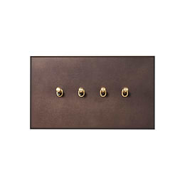 Heritage Bronze 4 Gang 20A 2 Way Retractive Toggle Switch - The Palaces Collection