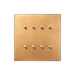 Natural Brass 8 Gang 20A 2 Way Retractive Toggle Switch - The Palaces Collection