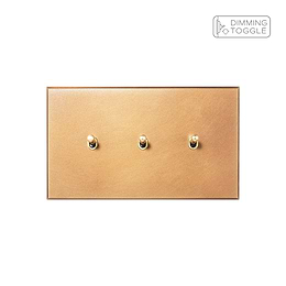 Natural Brass 3 Gang 2 Way Dimming Toggle Switch - The Palaces Collection