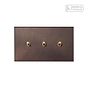 Heritage Bronze 3 Gang 2 Way Dimming Toggle Switch - The Palaces Collection