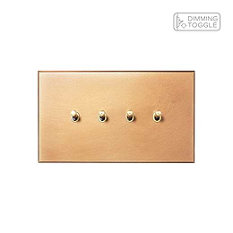 Natural Brass 4 Gang 2 Way Dimming Toggle Switch - The Palaces Collection