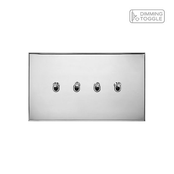 Soho Lighting Nickel 4 Gang 2 Way Dimming Toggle Switch - The Palaces Collection