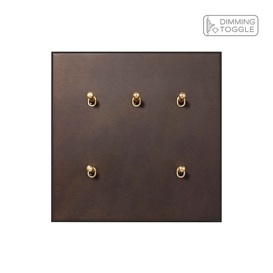 Heritage Bronze 5 Gang 2 Way Dimming Toggle Switch - The Palaces Collection