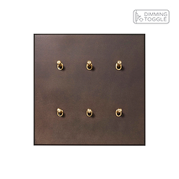Heritage Bronze 6 Gang 2 Way Dimming Toggle Switch - The Palaces Collection