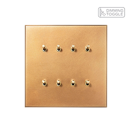 Natural Brass 8 Gang 2 Way Dimming Toggle Switch - The Palaces Collection