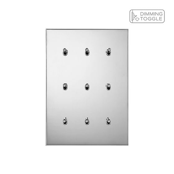 Soho Lighting Nickel 9 Gang 2 Way Dimming Toggle Switch - The Palaces Collection