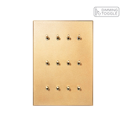 Natural Brass 12 Gang 2 Way Dimming Toggle Switch - The Palaces Collection