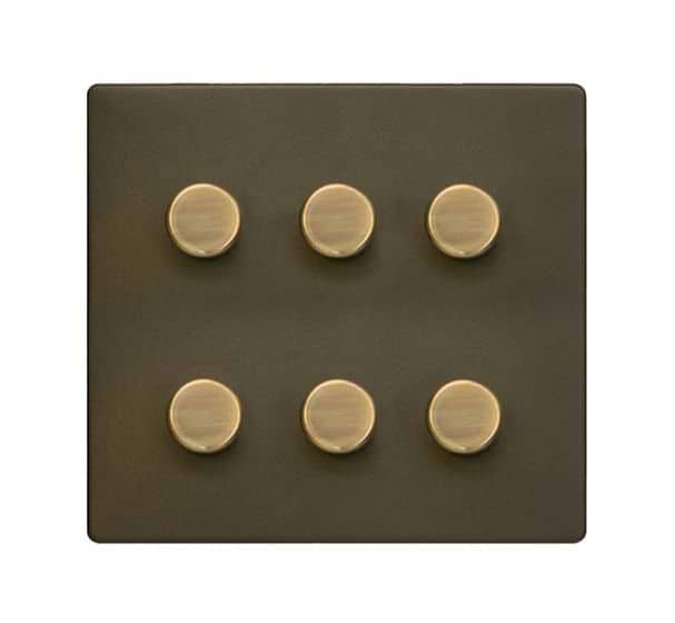 Bronze 6 Gang Dimmer Switch
