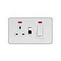 Soho Lighting White & Polished Chrome With Chrome Edge 45A Cooker Control Unit & Neon White Inserts Screwless