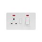 The Eldon Collection White Metal Flat Plate 45A Cooker Control Unit With Neon Wht Ins Screwless