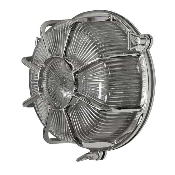 Soho Lighting Carlisle Web Prismatic Glass IP65 Outdoor & Bathroom Nickel Bulkhead Wall Light