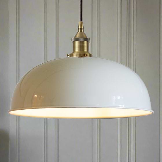 Worcester Painted Pendant Light in Clay White