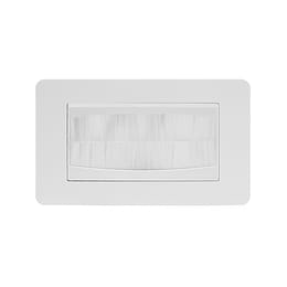 The Eldon Collection White Metal Flat Plate 2 Gang 4 Module Brush Plate Wht Ins Screwless