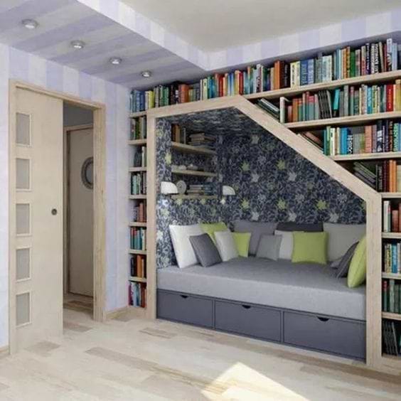 tiny library room