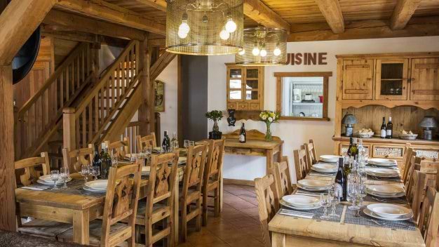 Dining in the chalet