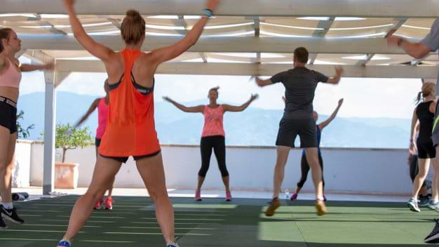 fitness on the roof top deck