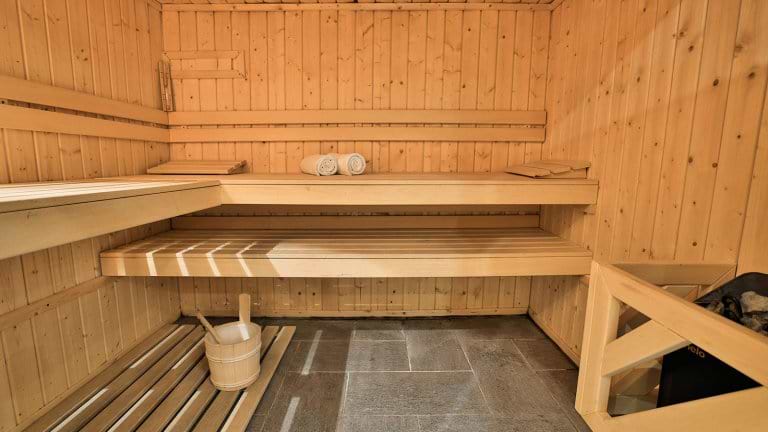 Plenty of space in the sauna