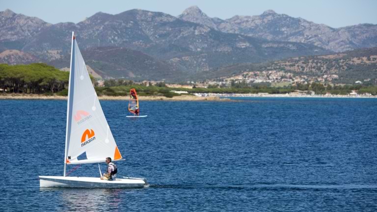 Morning dinghy sailing at Baia dei Mori Beach Club