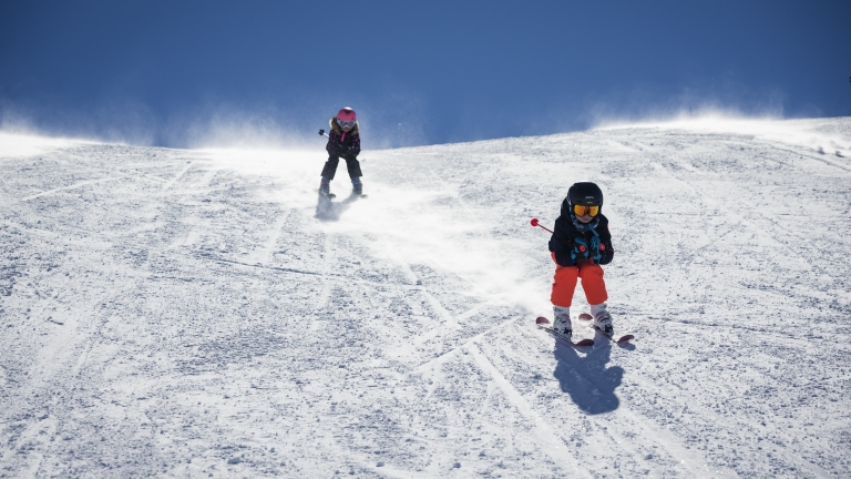 Young ones speed skiing