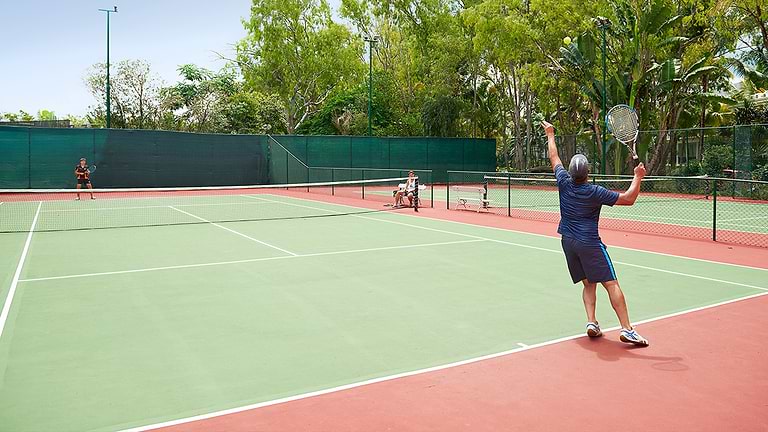 Two tennis courts and four pickleball courts