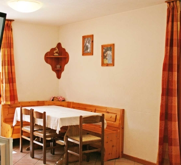 The dining area in an apartment